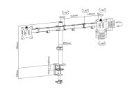 DIGITUS Monitor-Halterung DA-90399 DA-90400 schwarz für 1 Monitor, Tischklemme