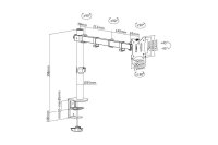 DIGITUS Monitor-Halterung DA-90399 DA-90399 schwarz für 1 Monitor, Tischklemme