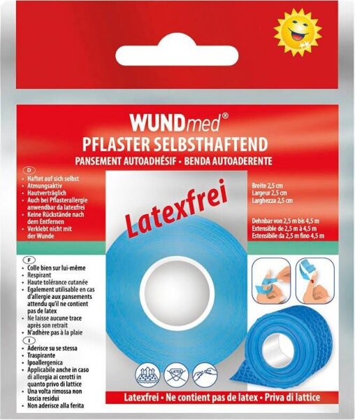 WUNDmed® Pflaster Kohäsiv 02-092-PB bunt 2,5 cm x 2,5 - 4,5 m, 1 St.