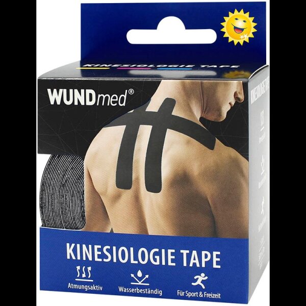 WUNDmed® Tape Kinesiologie 04-038 schwarz 5,0 cm x 5,0 m, 1 St.