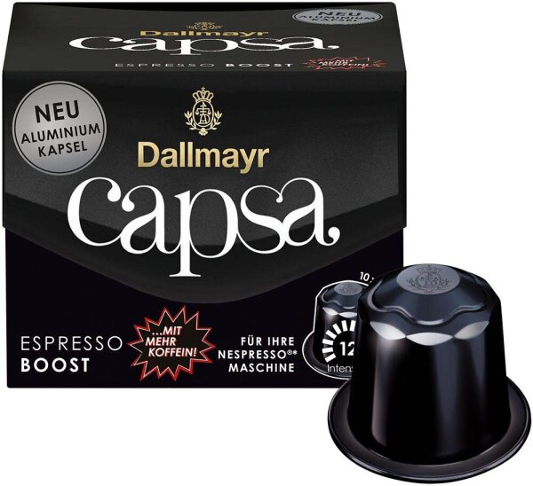 Dallmayr Capsa Espresso Boost Kaffeekapseln, Robustabohnen 10 Portionen