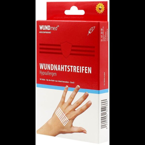WUNDmed® Pflaster Wundnahtstreifen 02-090 weiß 10,2 cm x 6,4 mm, 10 St.