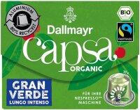 Dallmayr Capsa Gran Verde Lungo Intenso Bio-Kaffeekapseln, Arabicabohnen kräftig, 10 St.