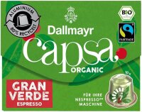 Dallmayr Capsa Gran Verde Espresso Bio-Kaffeekapseln, Arabicabohnen kräftig, 10 St.
