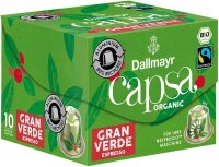 Dallmayr Capsa Gran Verde Espresso Bio-Kaffeekapseln, Arabicabohnen kräftig, 10 St.