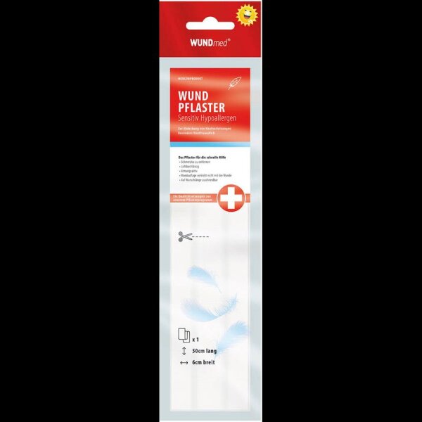 WUNDmed® Pflaster Sensitiv-Hypoallergen 02-002 weiß 6,0 cm x 0,5 m, 1 St.