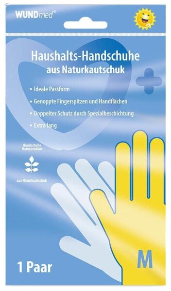 WUNDmed® unisex Gummihandschuhe gelb Größe M, 1 Paar