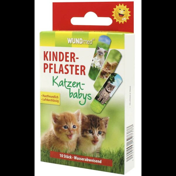 WUNDmed® Pflaster Katzen 02-113 bunt 1,9 x 6,3 cm, 10 St.