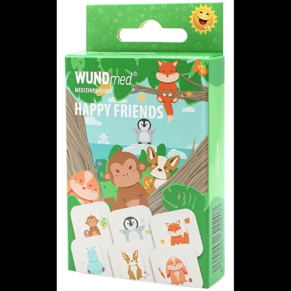 WUNDmed® Pflaster Happy Friends 02-117 bunt 3,8 x 3,8 cm, 10 St.