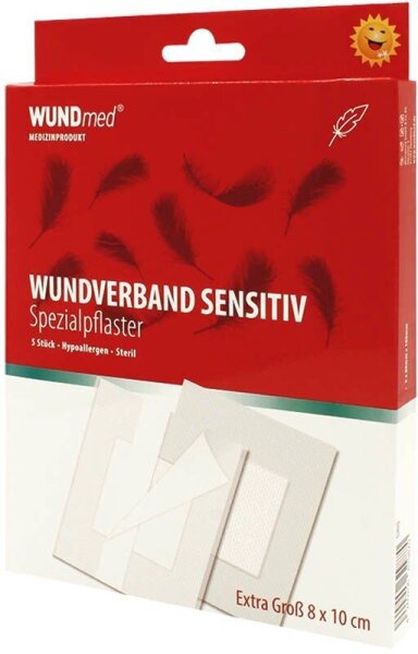 WUNDmed® Pflaster Wundverband Sensitiv 03-017 weiß 8,0 x 10,0 cm, 5 St.