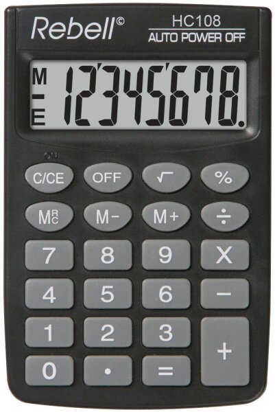Rebell HC 108 Taschenrechner schwarz