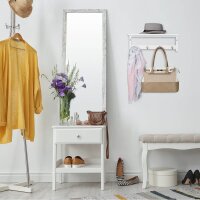 relaxdays Wandgarderobe weiß Holz 4 Haken 50,0 x...