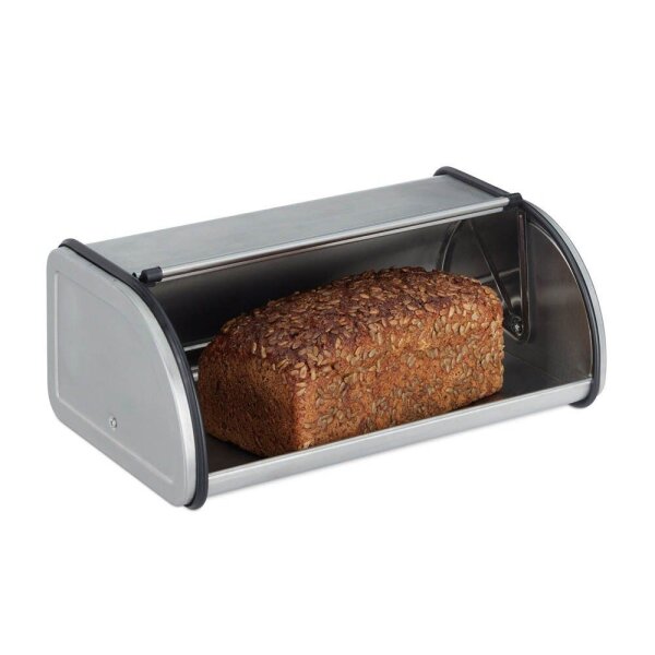 relaxdays Brotkasten silber, 1 St.