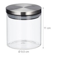 relaxdays Vorratsdosen 11,0 cm hoch transparent 380,0 ml, 3 St.