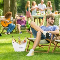 relaxdays Champagnerkühler weiß