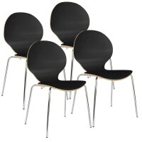 Nowy Styl Schalenstühle Cafe VI schwarz Holz, 4 St.