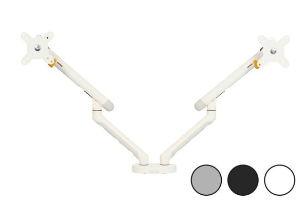 BAKKER ELKHUIZEN Monitor-Halterung BE Flexible Dual BNEBFDW weiß für 2 Monitore, Tischklemme