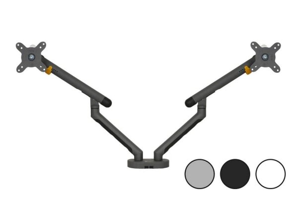 BAKKER ELKHUIZEN Monitor-Halterung BE Flexible Dual BNEBFDDG dunkelgrau für 2 Monitore, Tischklemme