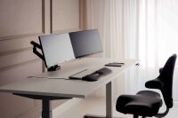 BAKKER ELKHUIZEN Monitor-Halterung BE Flexible Dual BNEBFDDG dunkelgrau für 2 Monitore, Tischklemme