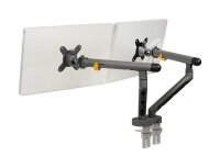 BAKKER ELKHUIZEN Monitor-Halterung BE Flexible Dual BNEBFDDG dunkelgrau für 2 Monitore, Tischklemme