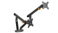 BAKKER ELKHUIZEN Monitor-Halterung BE Flexible Dual BNEBFDDG dunkelgrau für 2 Monitore, Tischklemme
