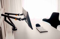 BAKKER ELKHUIZEN Monitor-Halterung BE Flexible Dual BNEBFDDG dunkelgrau für 2 Monitore, Tischklemme