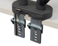 BAKKER ELKHUIZEN Monitor-Halterung BE Flexible Dual BNEBFDDG dunkelgrau für 2 Monitore, Tischklemme