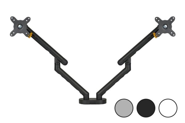 BAKKER ELKHUIZEN Monitor-Halterung BE Flexible Dual BNEBFDB schwarz für 2 Monitore, Tischklemme