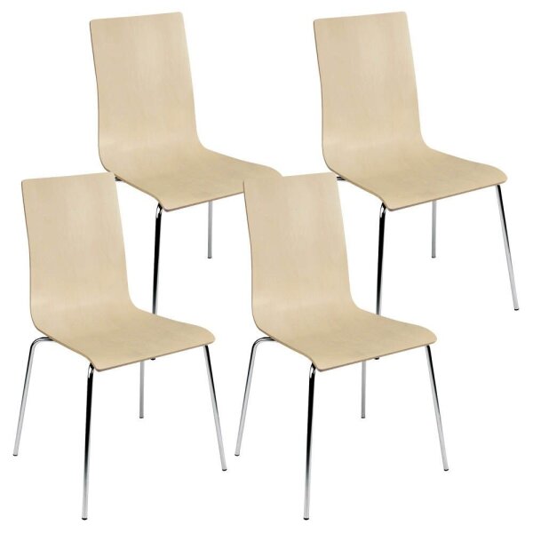 Nowy Styl Schalenstühle Cafe VII ahorn Holz, 4 St.