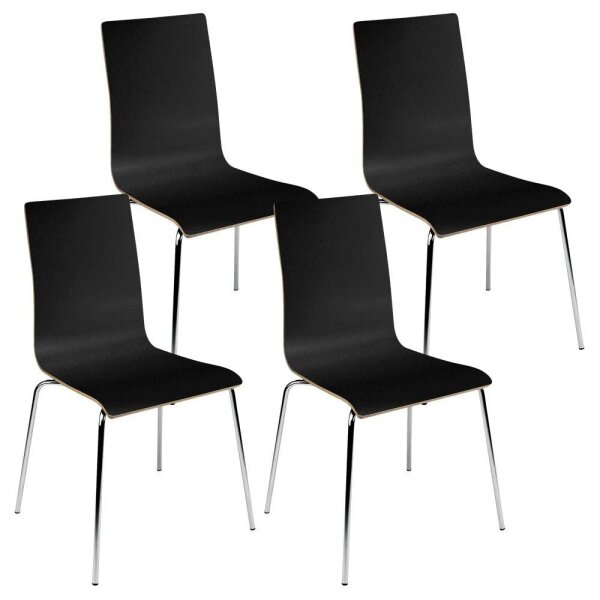 Nowy Styl Schalenstühle Cafe VII schwarz Holz, 4 St.
