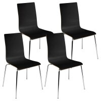 Nowy Styl Schalenstühle Cafe VII schwarz Holz, 4 St.