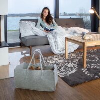 relaxdays Kaminholztasche 27,0 l schwarz 25,0 x 50,0 x 25,0 cm, 1 St.