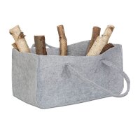 relaxdays Kaminholztasche 27,0 l grau 25,0 x 50,0 x 25,0...