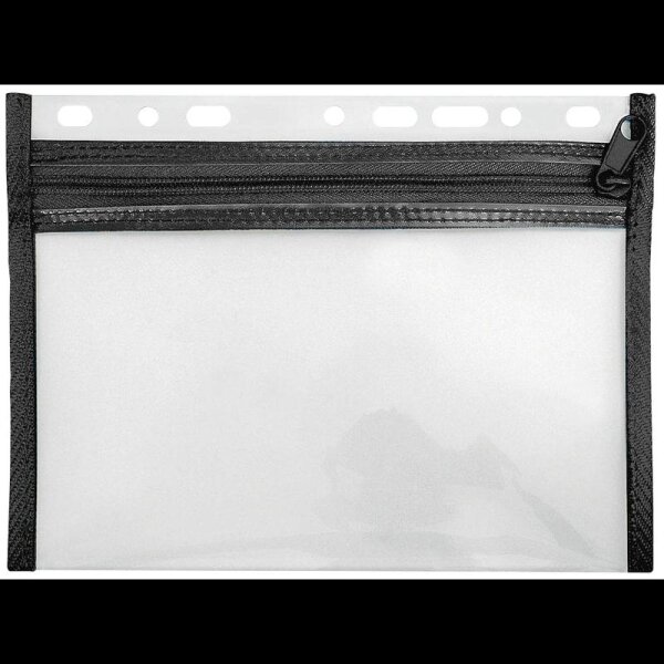 VELOFLEX Reißverschlussbeutel VELOBAG® DIN A5 transparent/schwarz 0,3 mm, 1 St.