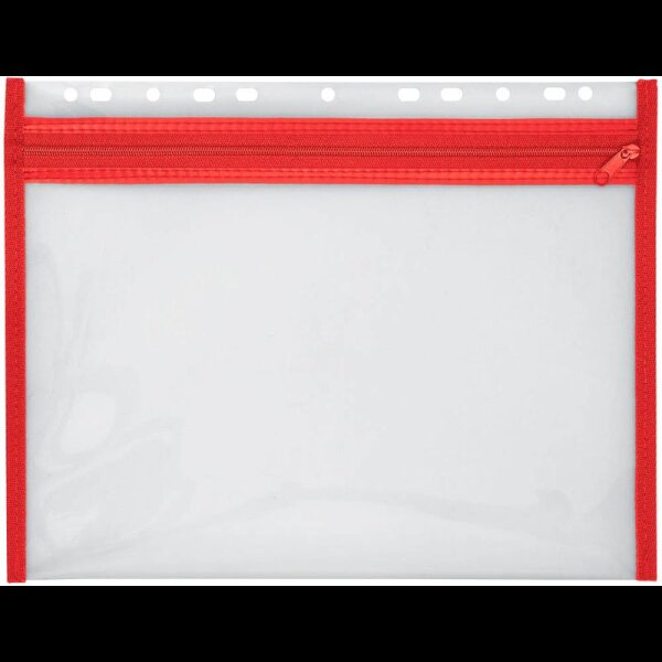 VELOFLEX Reißverschlussbeutel VELOBAG® DIN A4 transparent/rot 0,3 mm, 1 St.