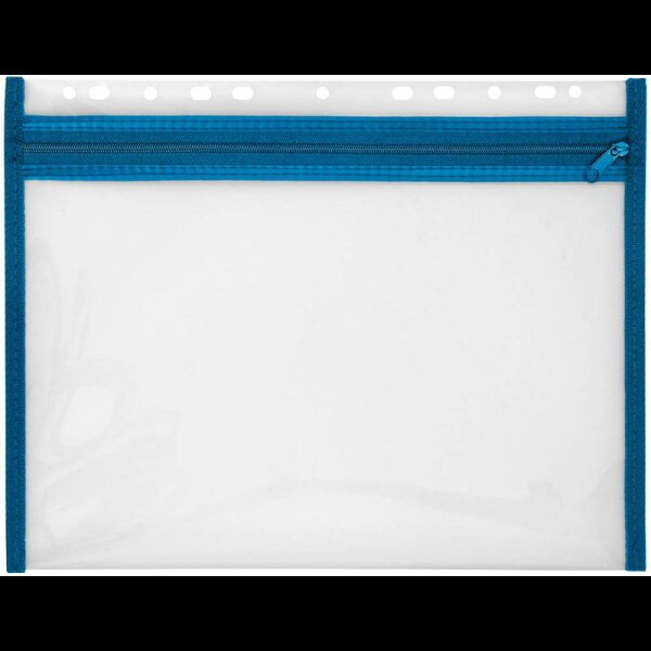 VELOFLEX Reißverschlussbeutel VELOBAG® DIN A4 transparent/blau 0,3 mm, 1 St.