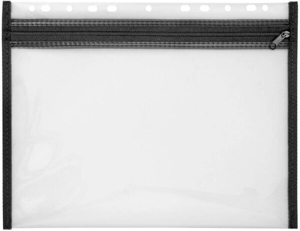VELOFLEX Reißverschlussbeutel VELOBAG® DIN A4 transparent/schwarz 0,3 mm, 1 St.