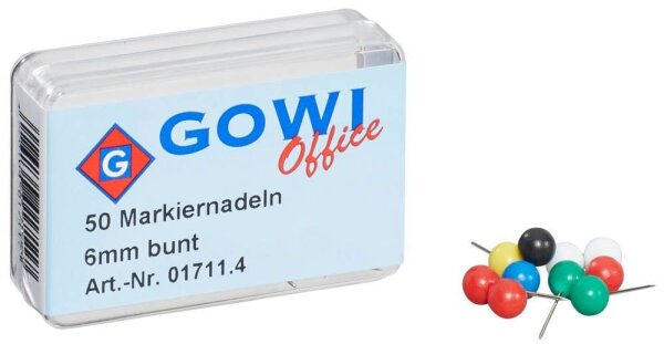 Gowi Pinnnadeln farbsortiert, 50 St.