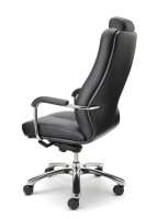 Nowy Styl XXL Chefsessel Sonata Leder schwarz, Gestell chrom