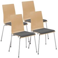 Nowy Styl Schalenstühle Cafe VII buche, grau Holz, 4...