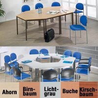 SODEMATUB Mehrzwecktisch lichtgrau, blau rechteckig, Vierkantrohr blau, 160,0 x 80,0 x 74,0 cm