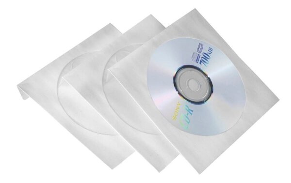 Intenso 1er CD-/DVD-Hüllen Papier weiß, 100 St.