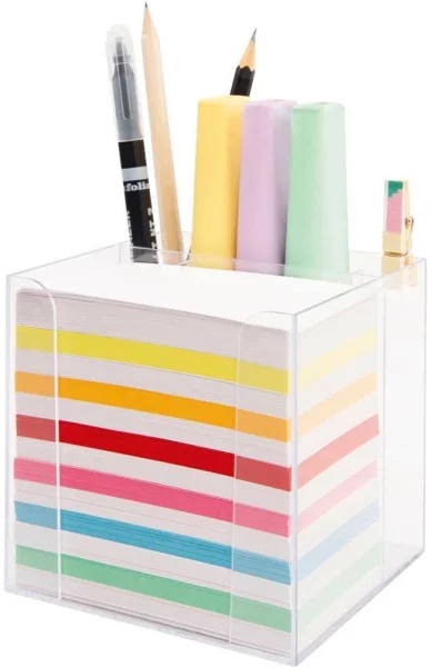 folia Zettelbox mit Stiftehalter transparent inkl. 700...