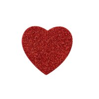 folia Moosgummi Glitter Herzen rot und silber 40 St.