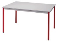 SODEMATUB Mehrzwecktisch lichtgrau, rot rechteckig, Vierkantrohr rot, 180,0 x 80,0 x 74,0 cm