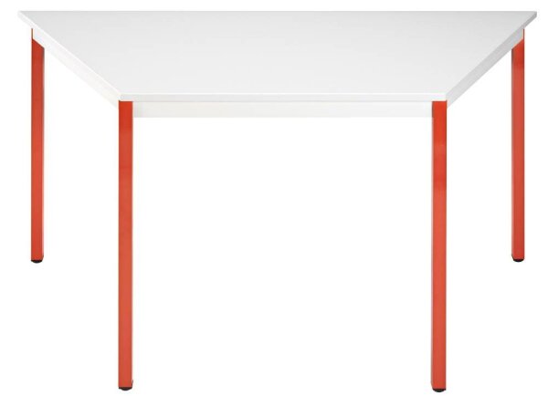 SODEMATUB Mehrzwecktisch lichtgrau, rot Trapezform, Vierkantrohr rot, 60,0/120,0 x 60,0 x 74,0 cm