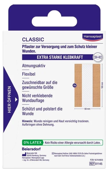 Hansaplast Pflaster CLASSIC 4809183005 beige 6,0 x 10,0...