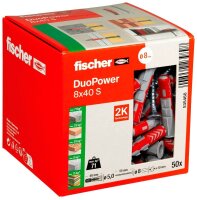 fischer DuoPower 8x40 S 2K 535460 Dübel mit...