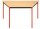 SODEMATUB Mehrzwecktisch buche, rot Trapezform, Vierkantrohr rot, 60,0/120,0 x 60,0 x 74,0 cm