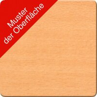 SODEMATUB Mehrzwecktisch buche, rot halbrund, Vierkantrohr rot, 120,0 x 60,0 x 74,0 cm